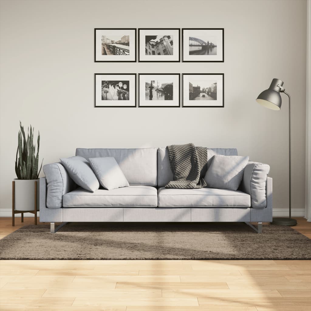 Tapis ISTAN poils longs gris brillant 100x200 cm