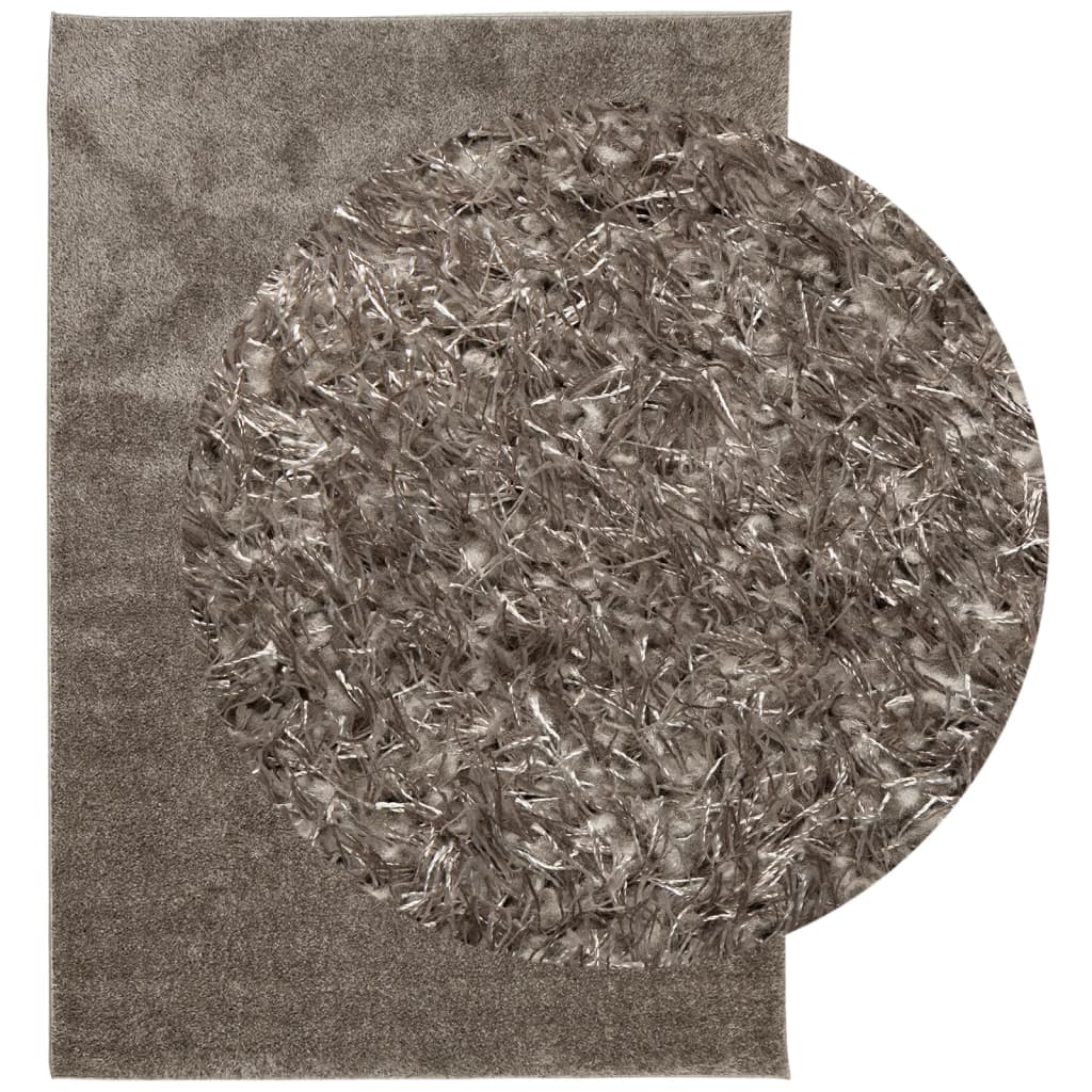 Tapis ISTAN poils longs gris brillant 140x200 cm