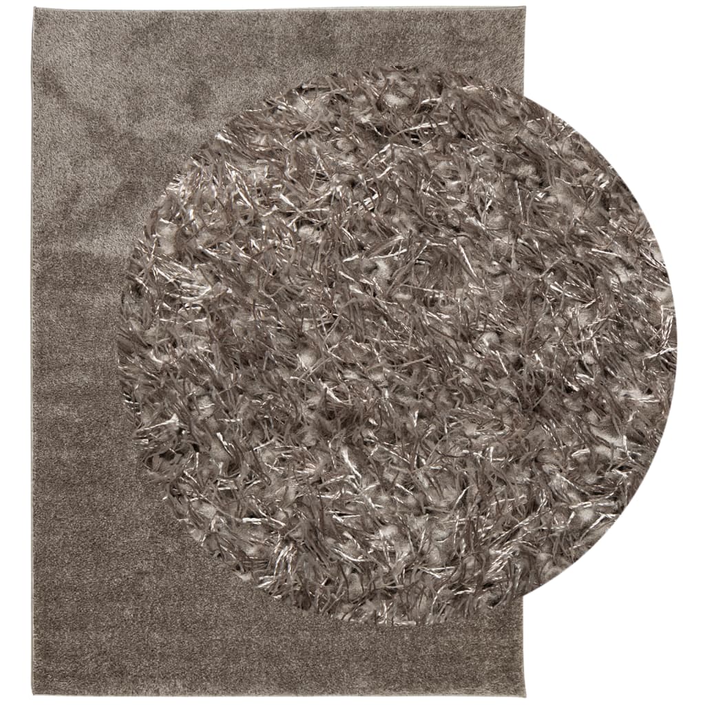 Rug ISTAN high pile glossy gray 200x280 cm