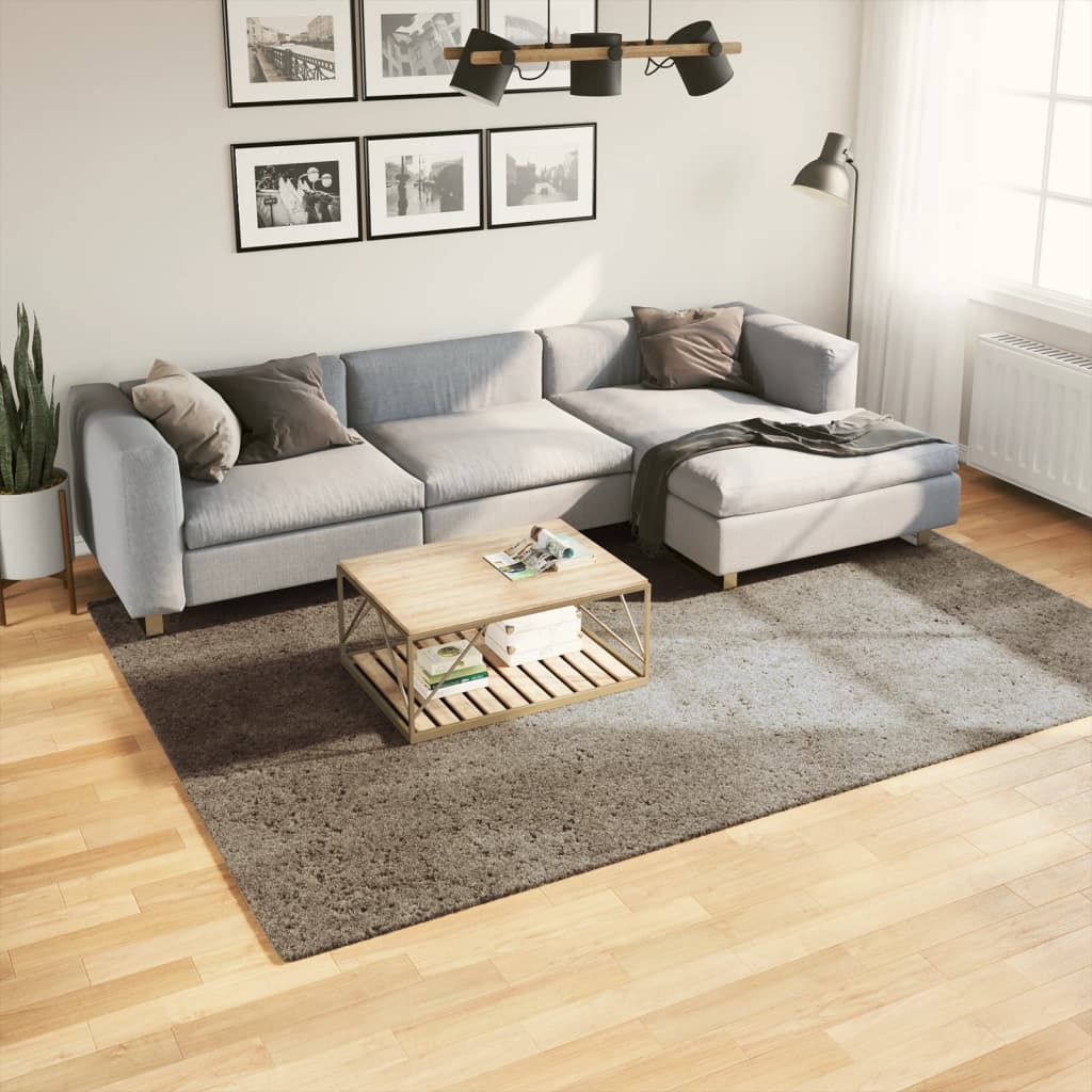 Rug ISTAN high pile glossy gray 200x280 cm