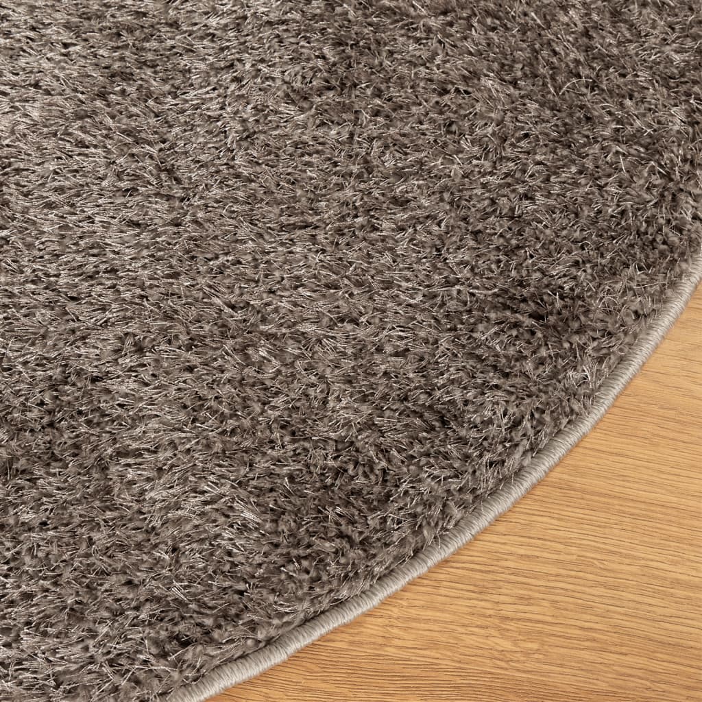 Carpet ISTAN high pile glossy gray Ø 120 cm