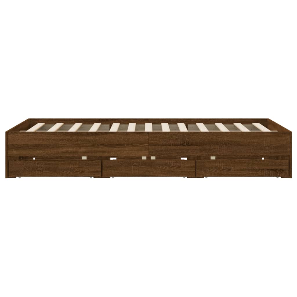 Bettgestell mit Schubladen Braun Eichen-Optik 150x200 cm