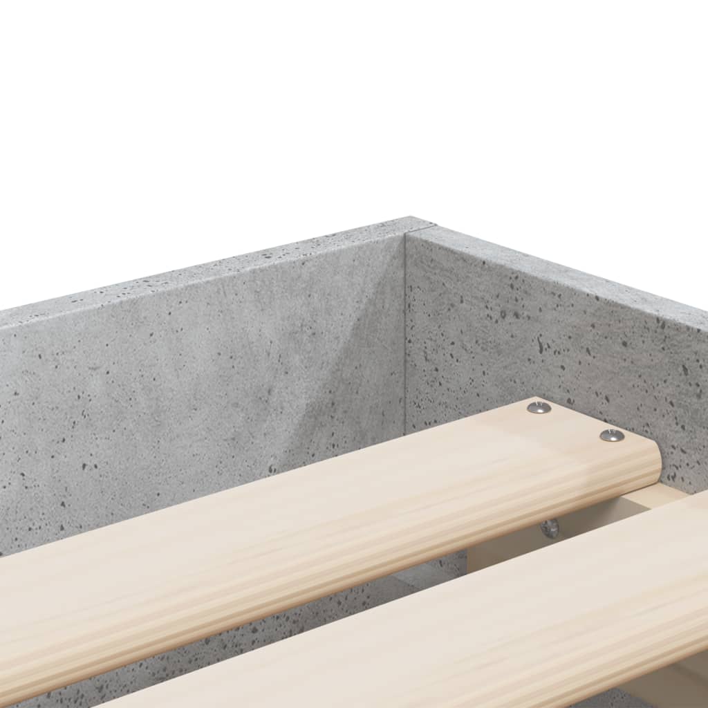 Bettgestell mit Schubladen Betongrau 100x200 cm Holzwerkstoff