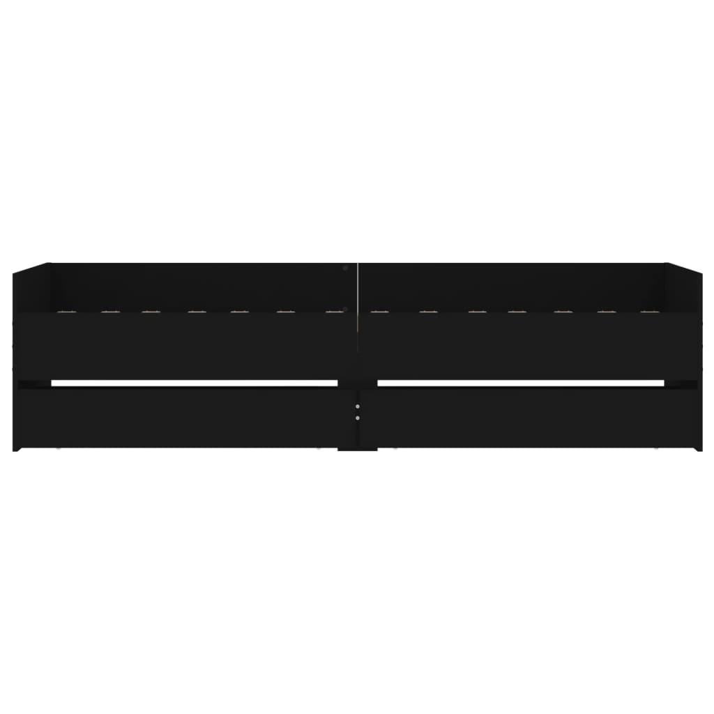 Bettgestell mit Schubladen Schwarz 100x200 cm