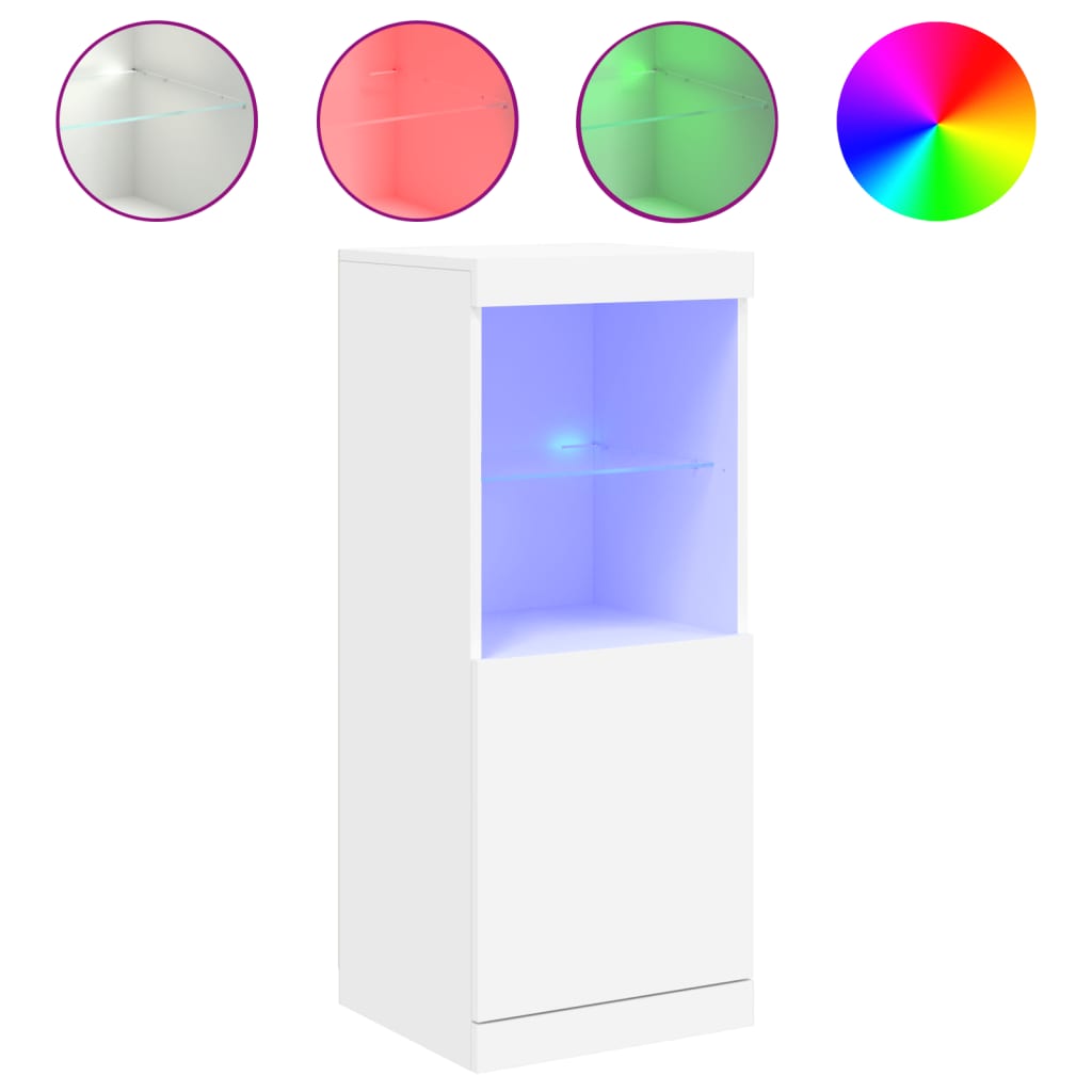 Buffet avec éclairage LED blanc 41x37x100 cm