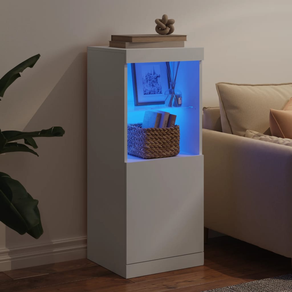 Buffet avec éclairage LED blanc 41x37x100 cm