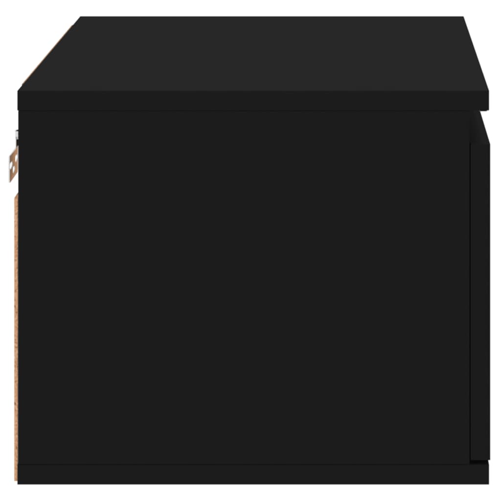 Wall bedside tables with LED lights 2 pcs. Black