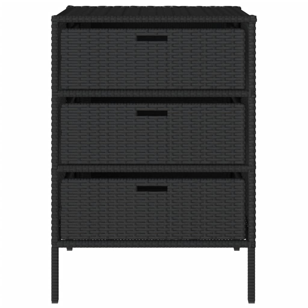 Garden cabinet black 55x59x80 cm poly rattan