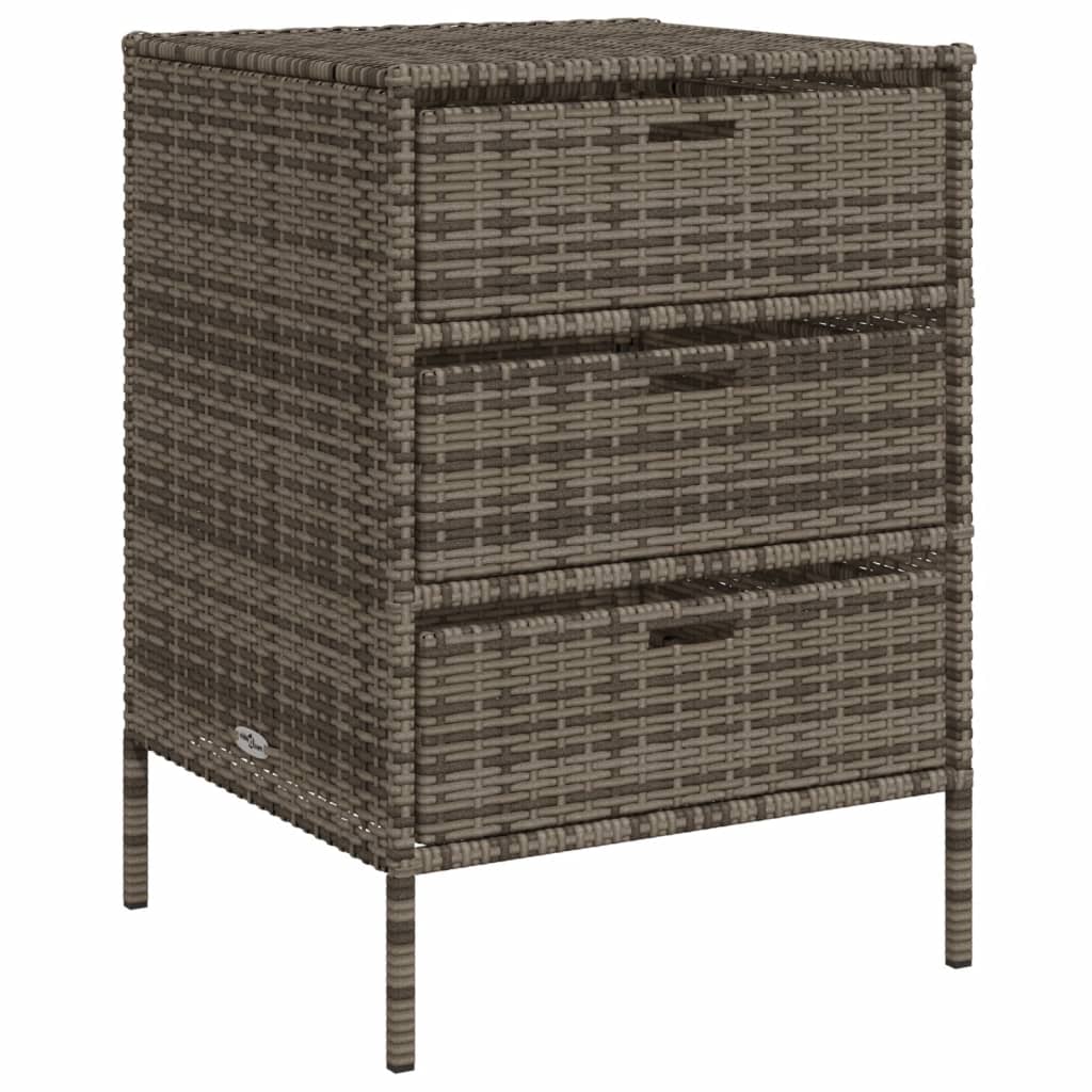 Garden cabinet gray 55x59x80 cm poly rattan
