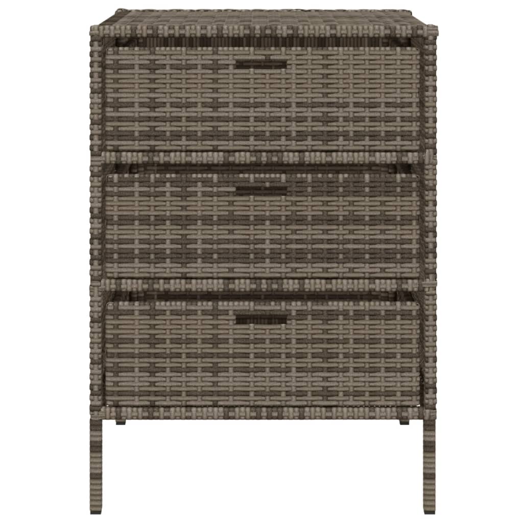 Garden cabinet gray 55x59x80 cm poly rattan