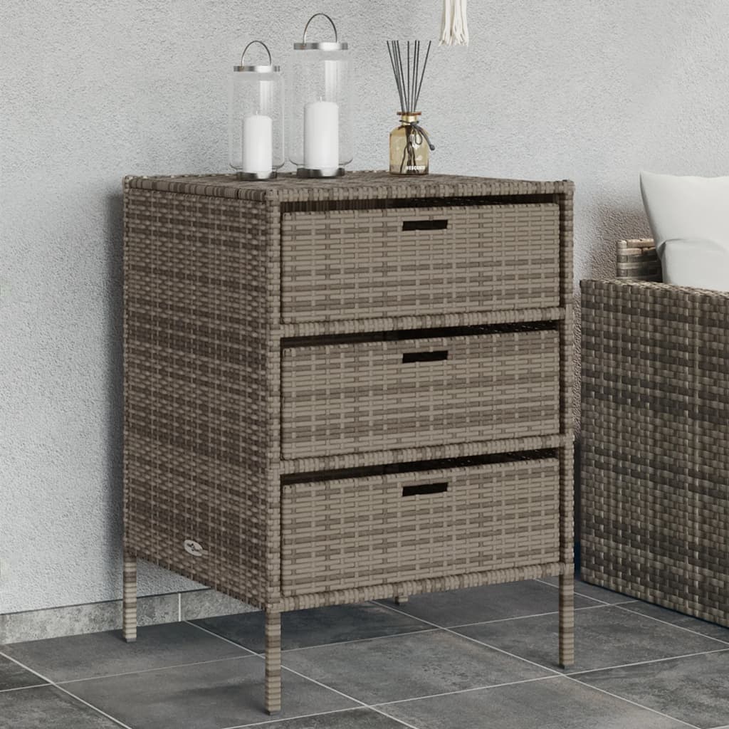 Garden cabinet gray 55x59x80 cm poly rattan