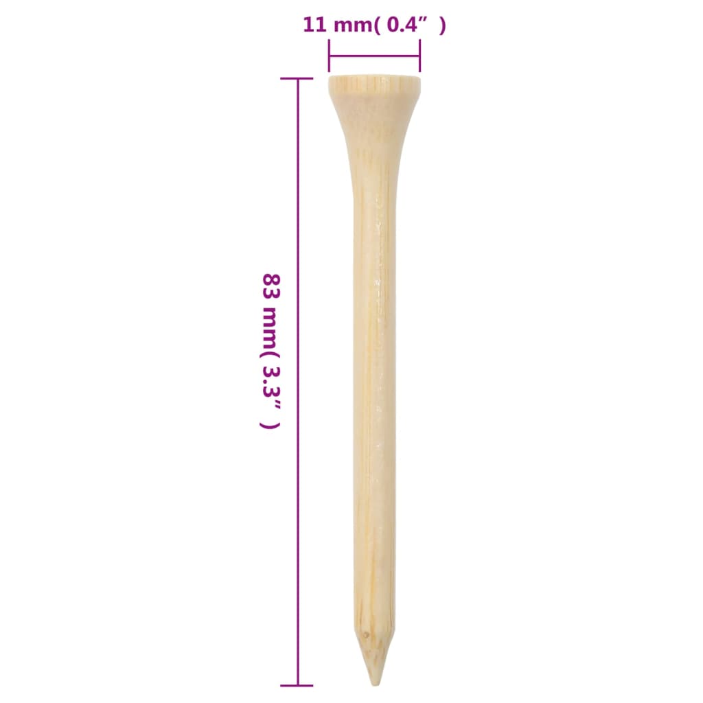 Tees de golf 1000 pièces 83 mm bambou
