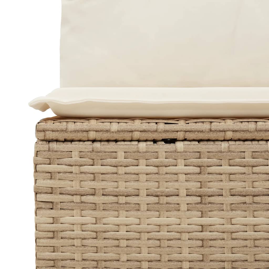 Garden sofa with cushions 3-seater beige poly rattan