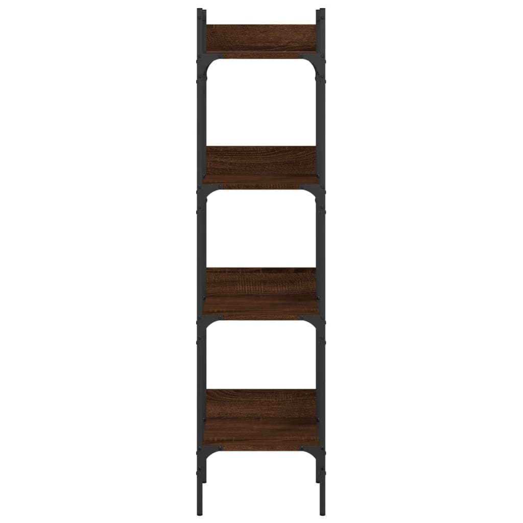 Bookcase 4 shelves brown oak look 35x30x138.5 cm