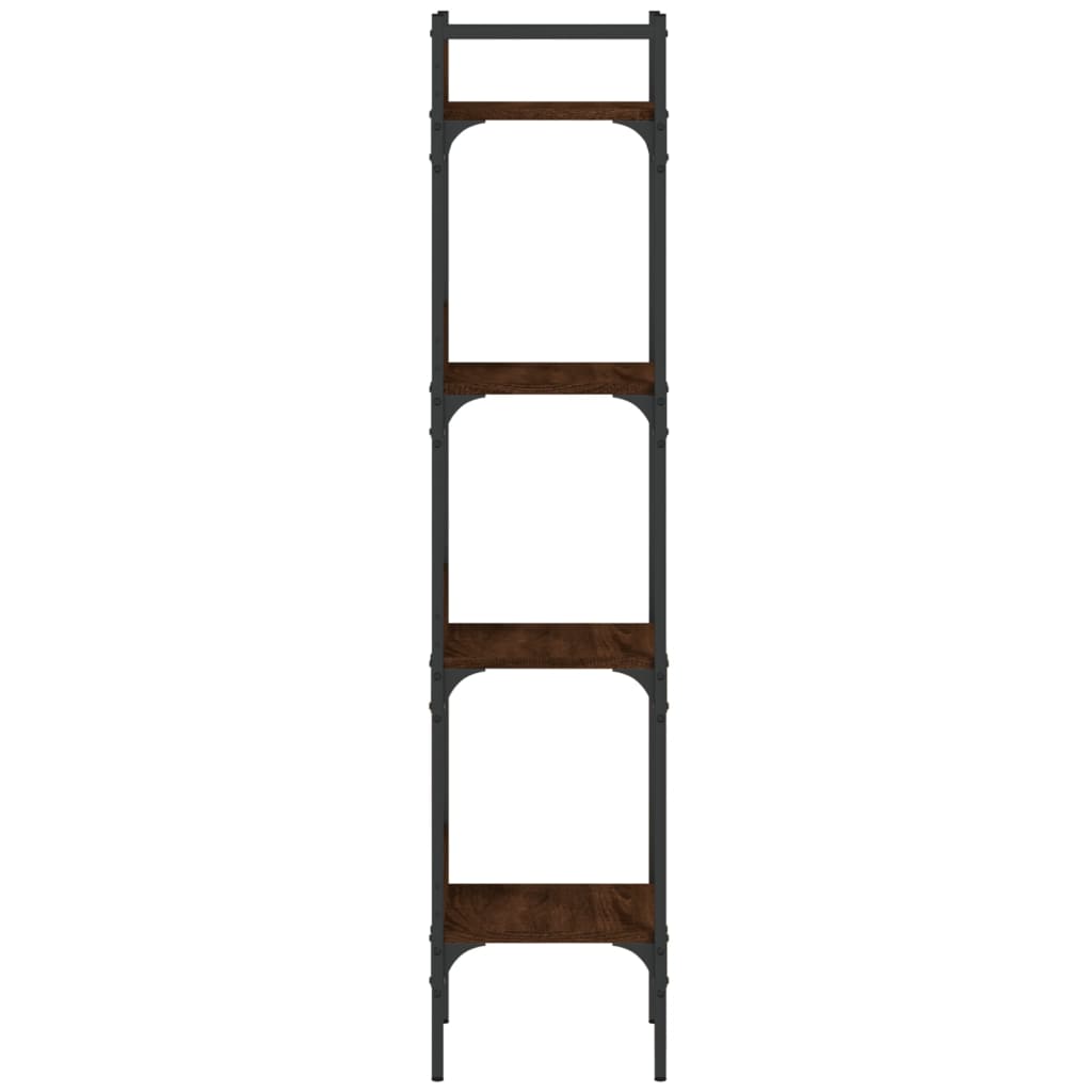 Bookcase 4 shelves brown oak look 35x30x138.5 cm