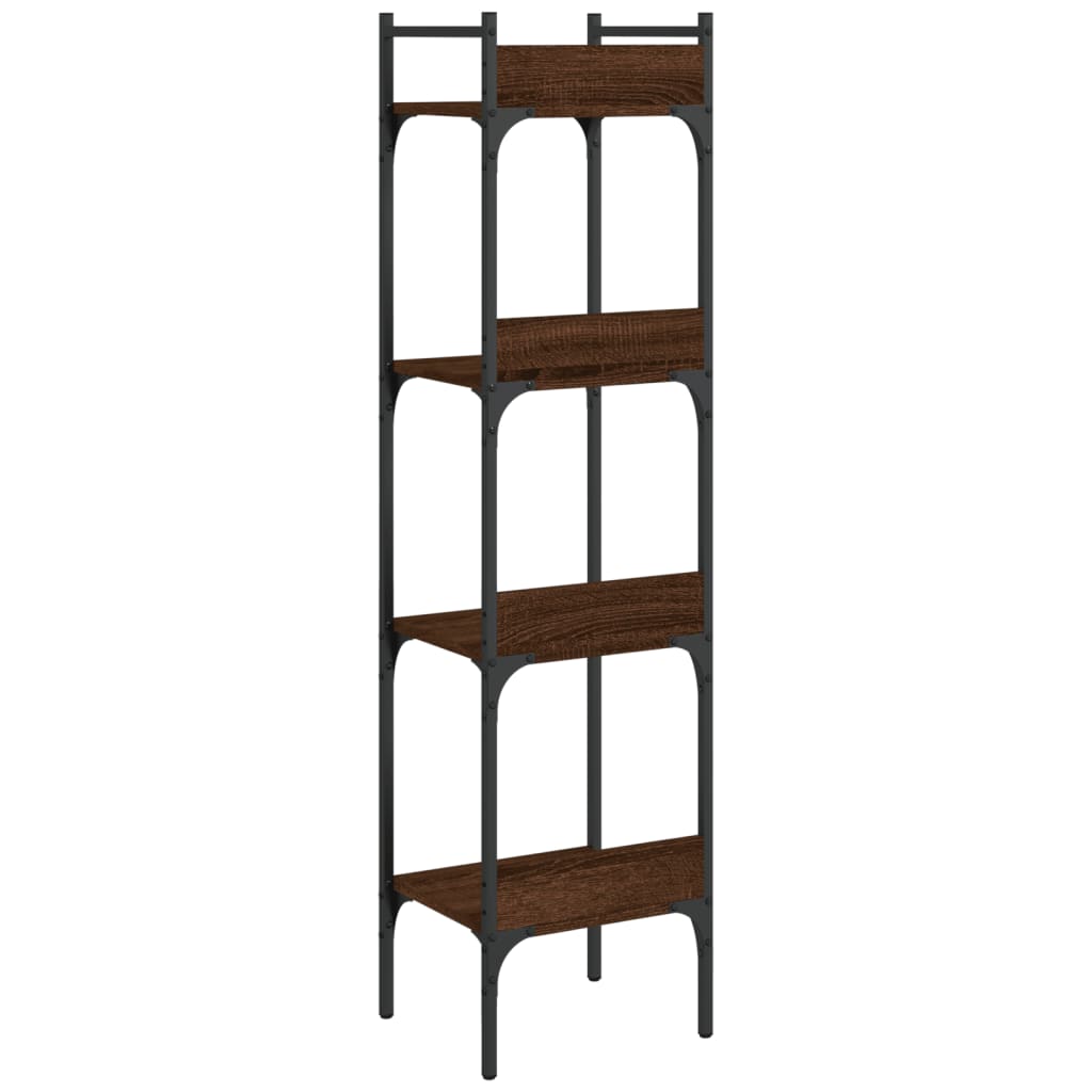 Bookcase 4 shelves brown oak look 35x30x138.5 cm