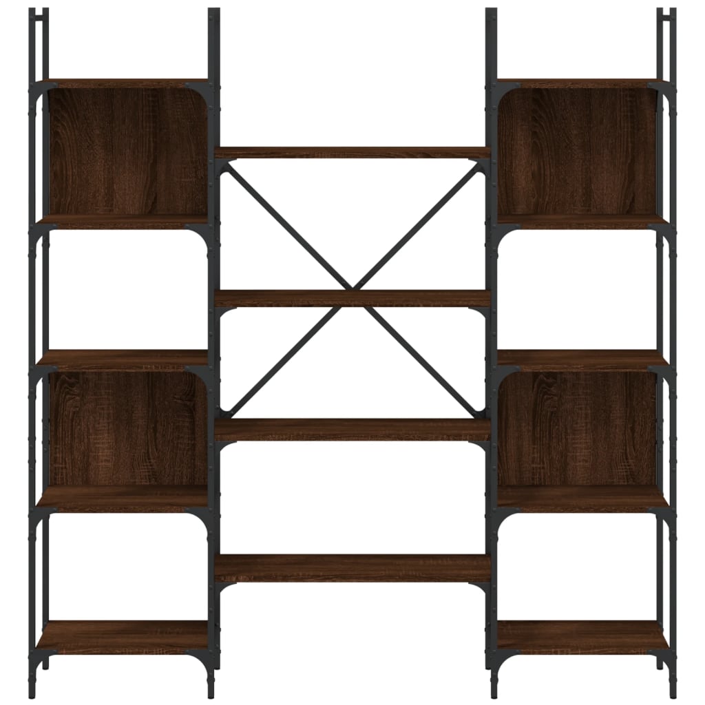 Bookcase brown oak look 155.5x24x166.5 cm wood material