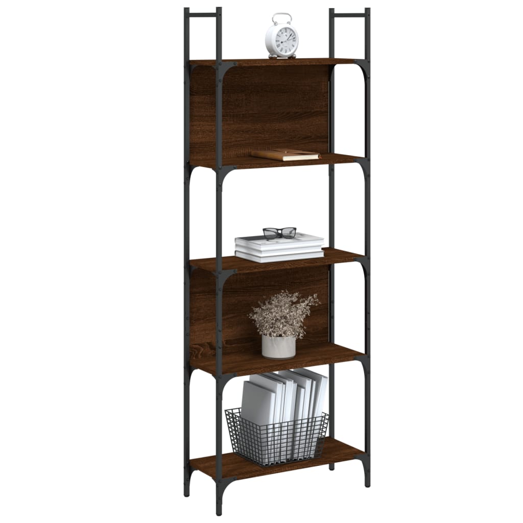 Bookcase 5 shelves brown oak look 60.5x24x166.5 cm