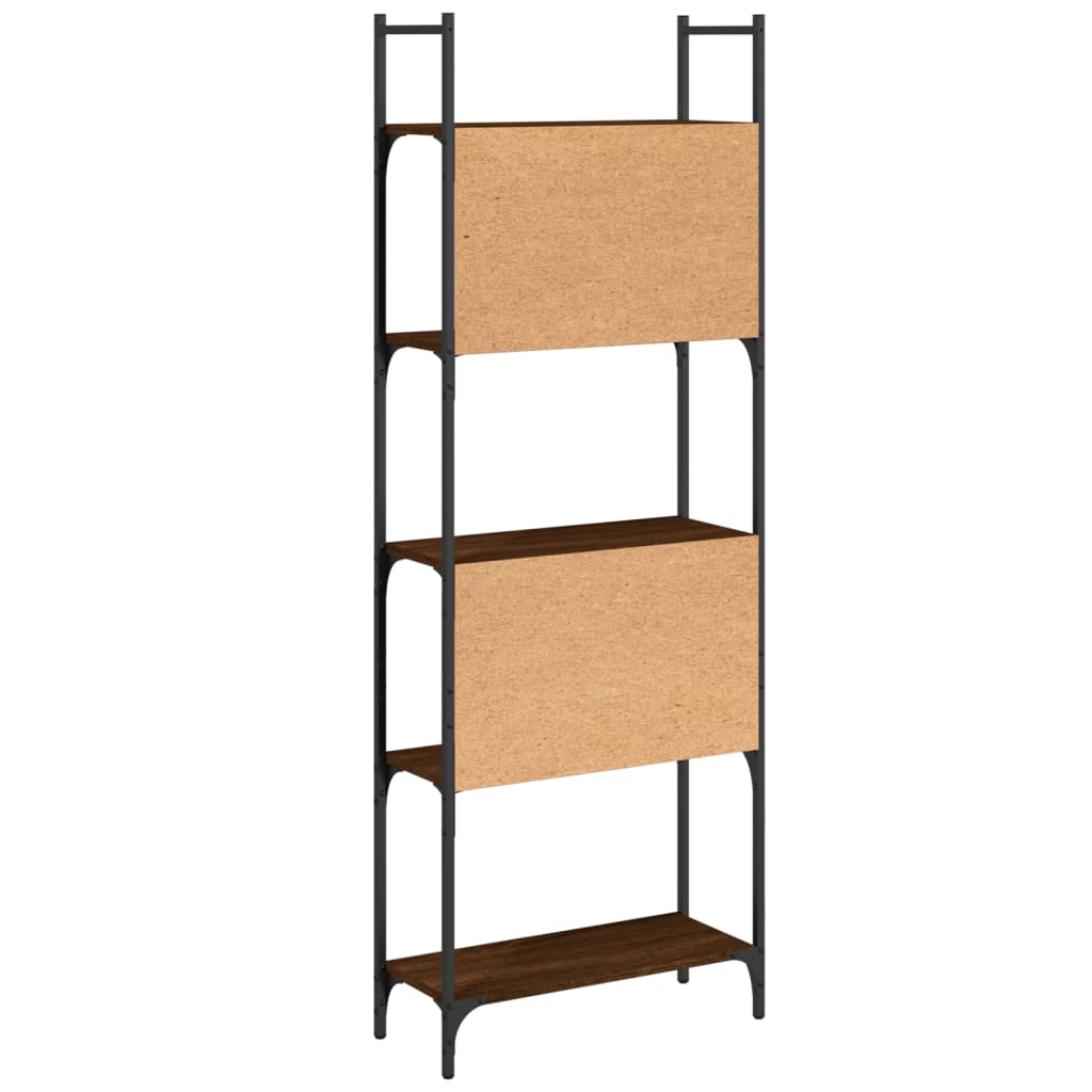 Bookcase 5 shelves brown oak look 60.5x24x166.5 cm
