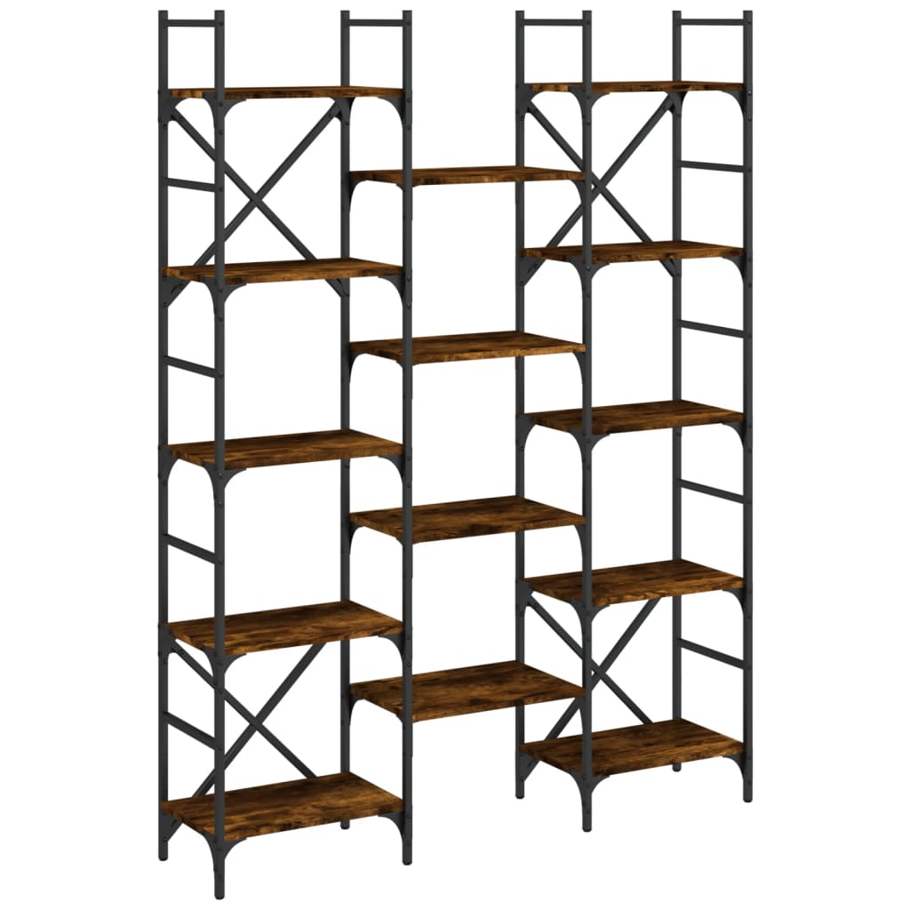 Bookcase smoked oak 127.5x28.5x172.5 cm wood material