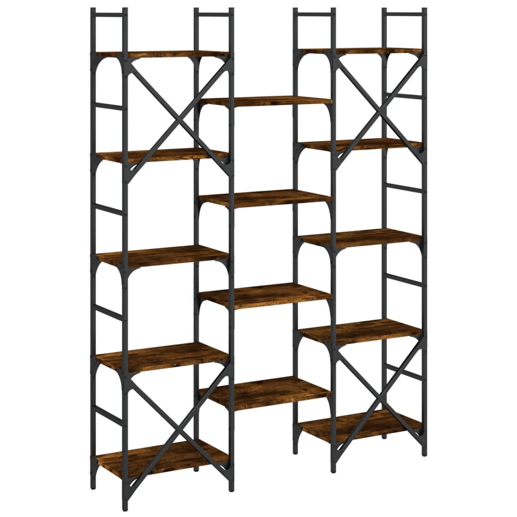 Bookcase smoked oak 127.5x28.5x172.5 cm wood material
