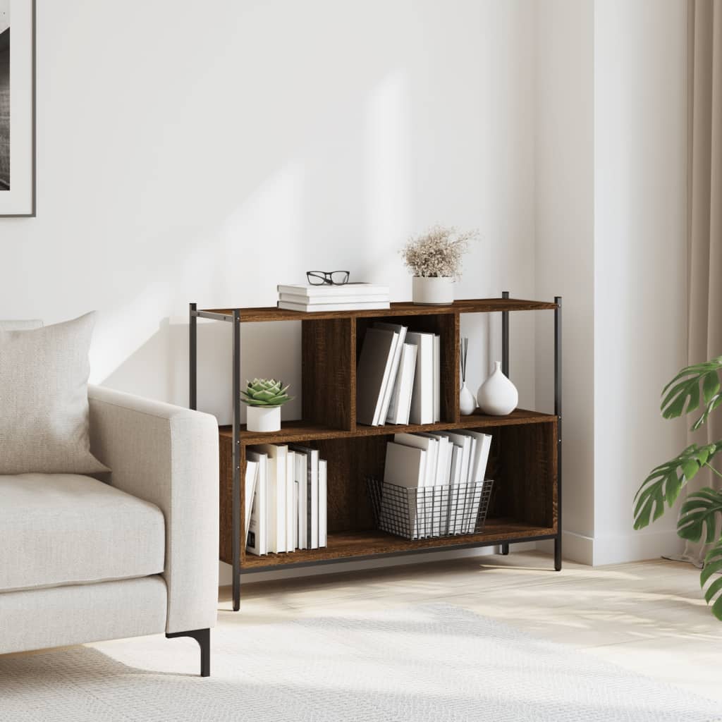 Bookcase brown oak look 102x28x77.5 cm wood material