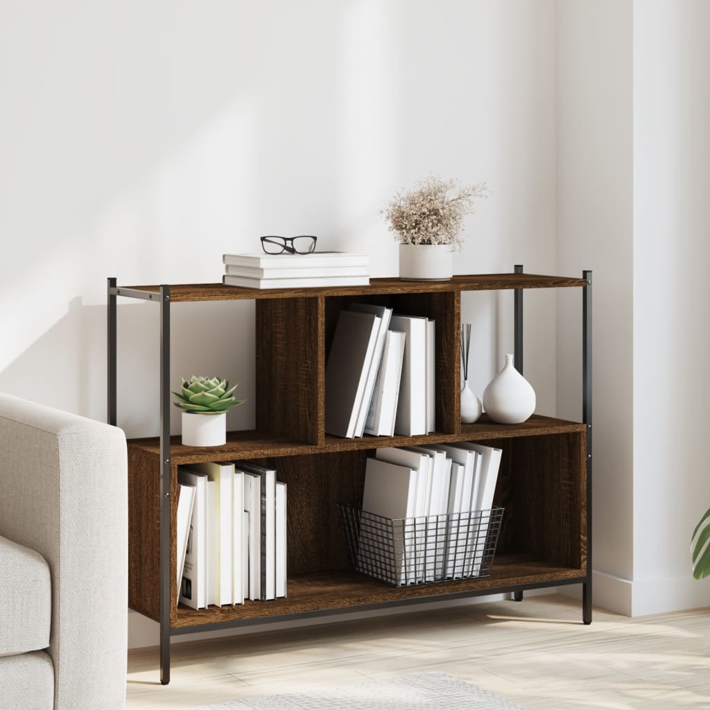 Bookcase brown oak look 102x28x77.5 cm wood material