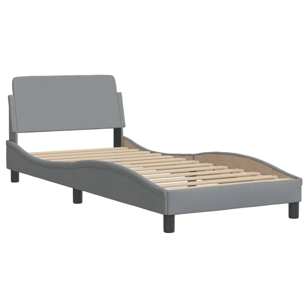 Bettgestell ohne Matratze "Hvar" Hellgrau 80x200 cm Stoff