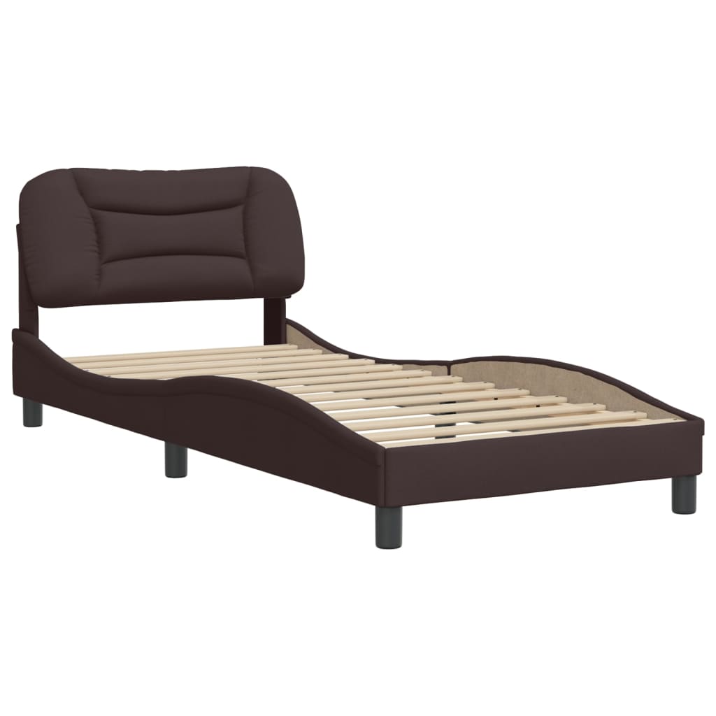 Bettgestell ohne Matratze "Hvar" Dunkelbraun 90x200 cm Stoff