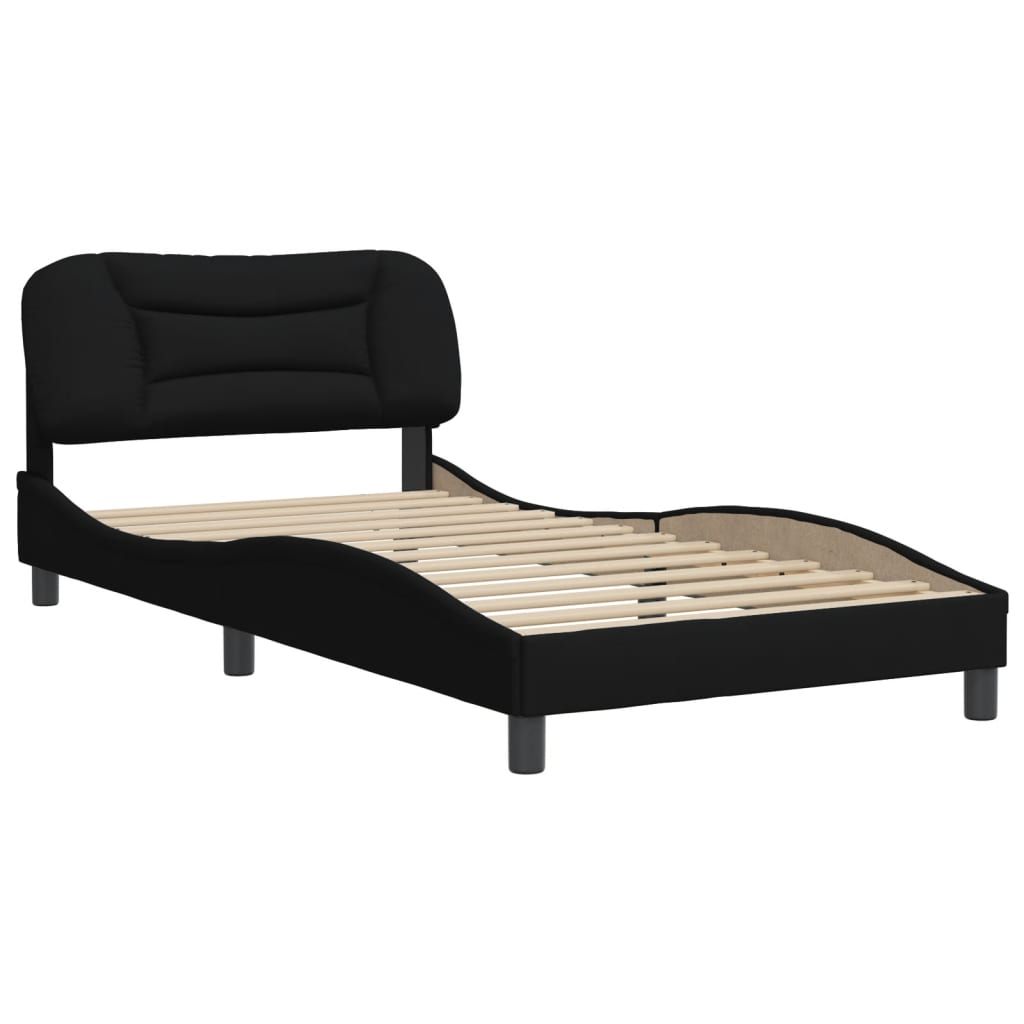 Bettgestell ohne Matratze "Hvar" Schwarz 100x200 cm Stoff