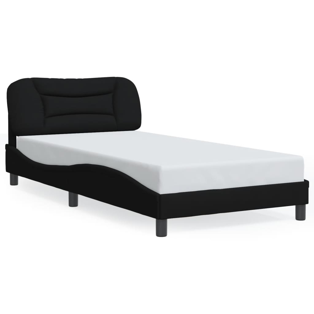 Bettgestell ohne Matratze "Hvar" Schwarz 100x200 cm Stoff