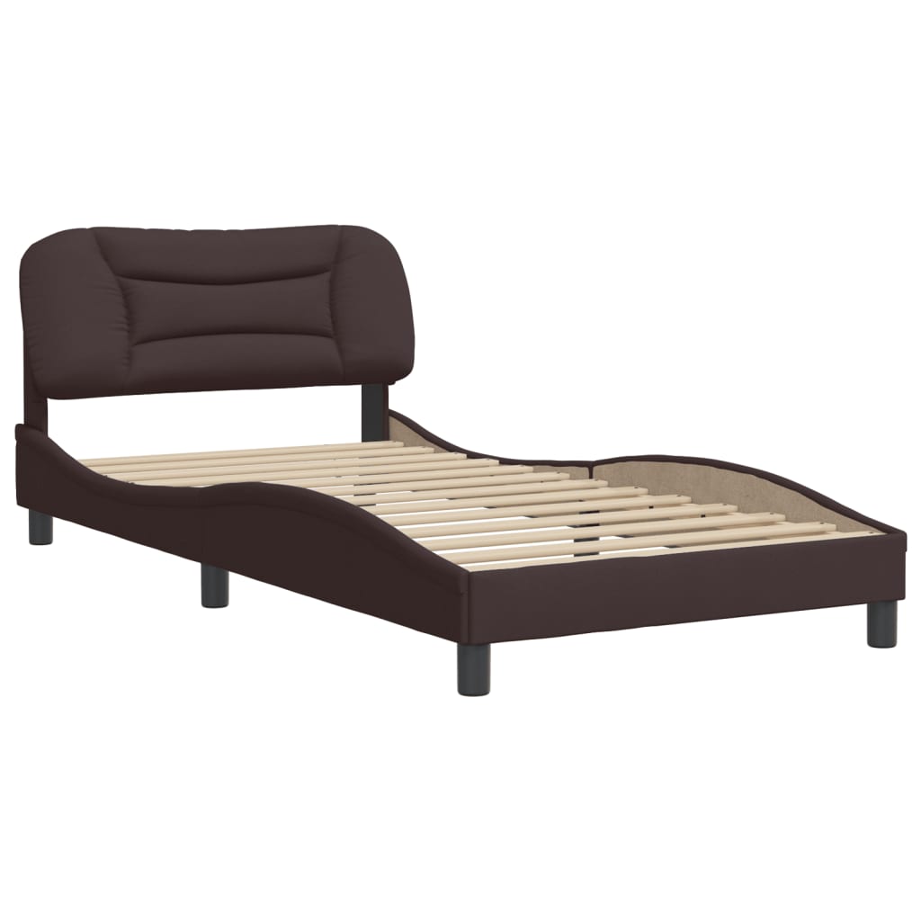 Bettgestell ohne Matratze "Hvar" Dunkelbraun 100x200 cm Stoff