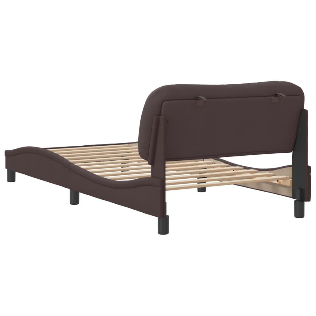 Bettgestell ohne Matratze "Hvar" Dunkelbraun 100x200 cm Stoff