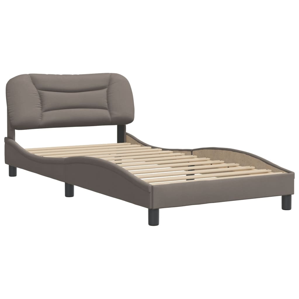 Bettgestell ohne Matratze "Hvar" Taupe 100x200 cm Stoff