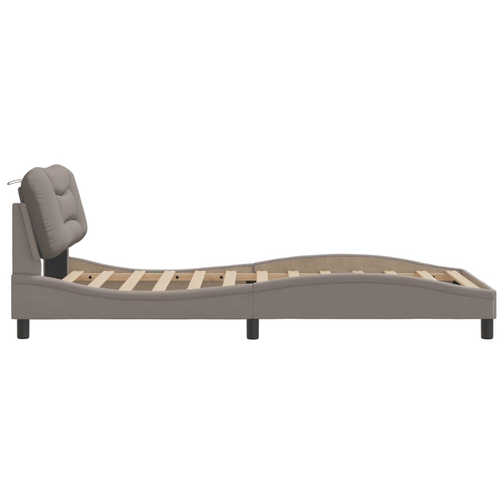 Bettgestell ohne Matratze "Hvar" Taupe 100x200 cm Stoff