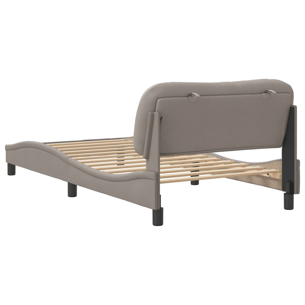 Bettgestell ohne Matratze "Hvar" Taupe 100x200 cm Stoff