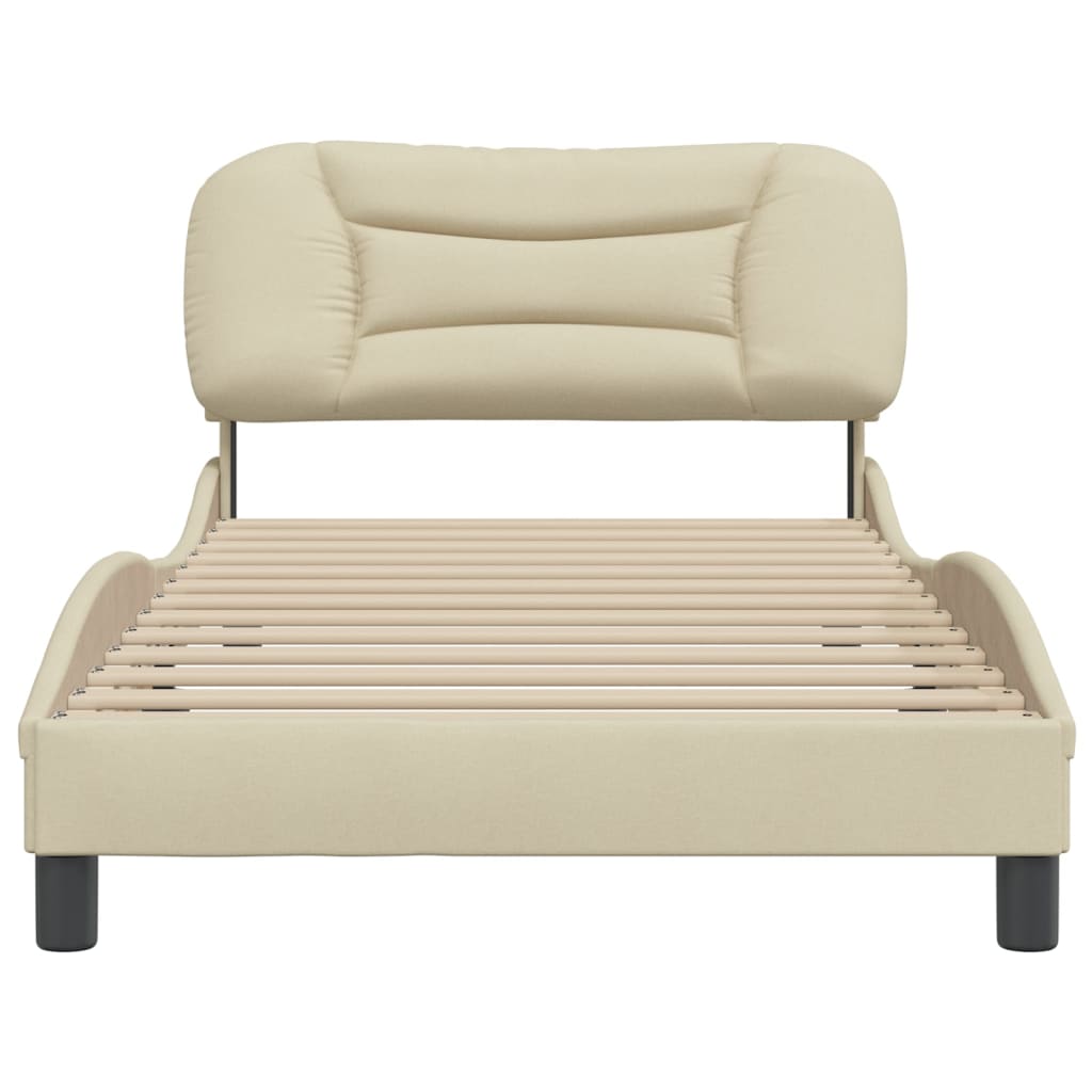 Bettgestell ohne Matratze "Hvar" Creme 100x200 cm Stoff