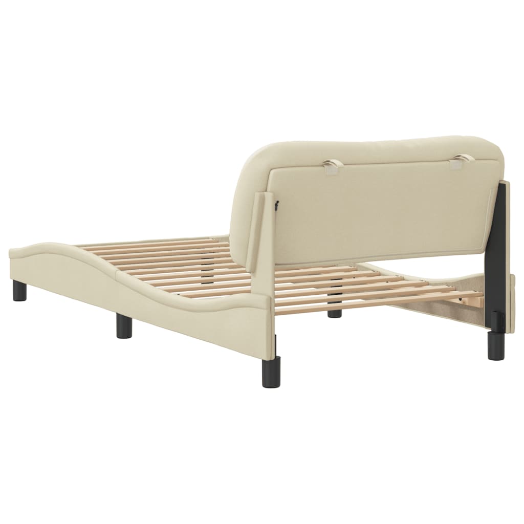 Bettgestell ohne Matratze "Hvar" Creme 100x200 cm Stoff