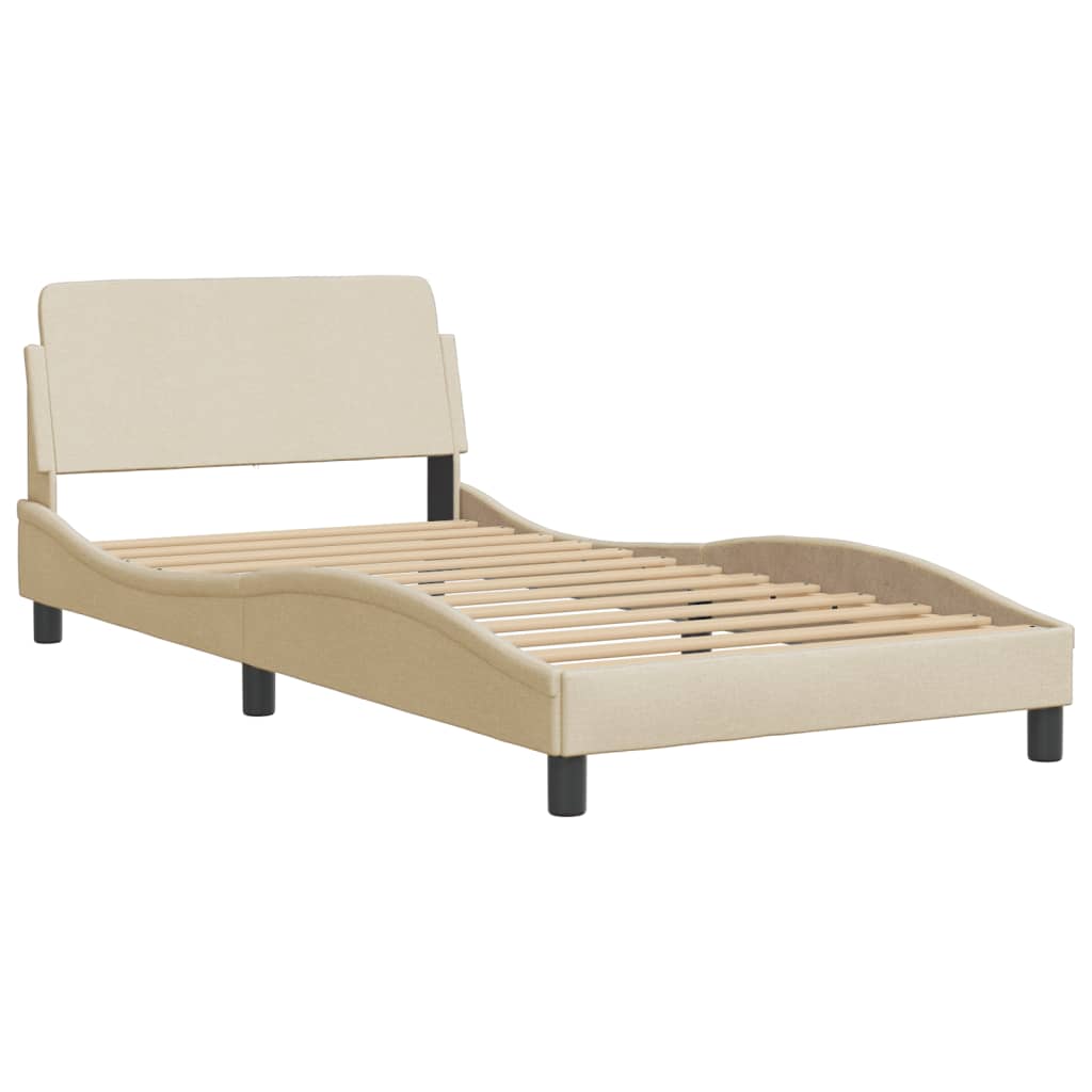 Bettgestell ohne Matratze "Hvar" Creme 100x200 cm Stoff