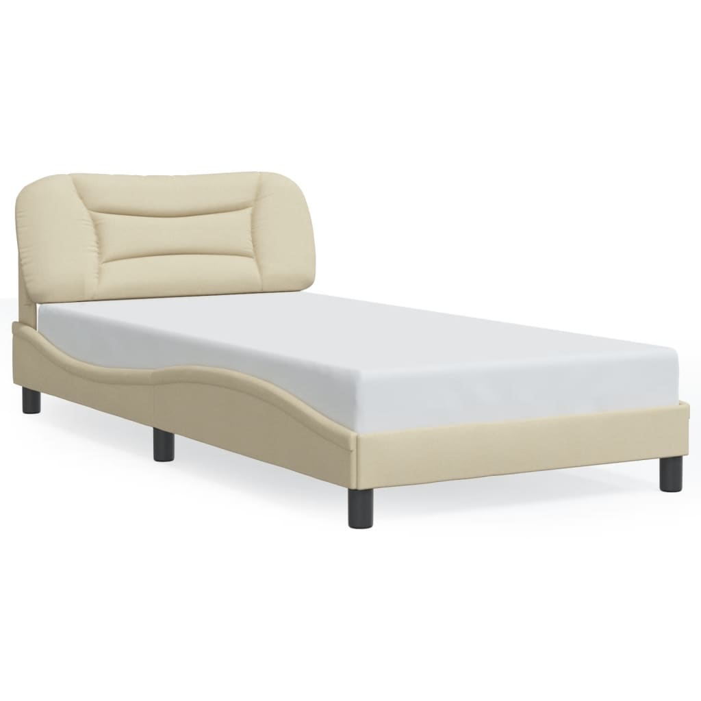 Bettgestell ohne Matratze "Hvar" Creme 100x200 cm Stoff
