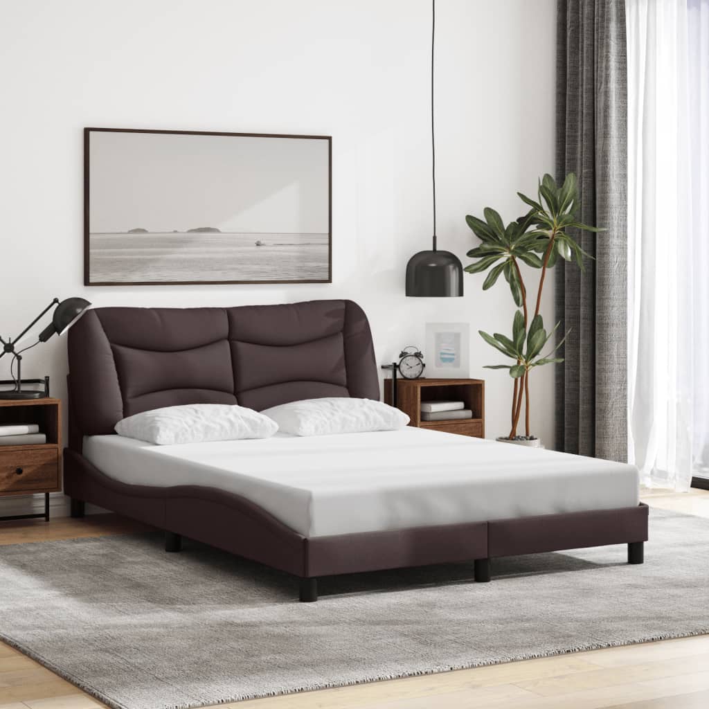 Bettgestell ohne Matratze "Hvar" Dunkelbraun 120x200 cm Stoff