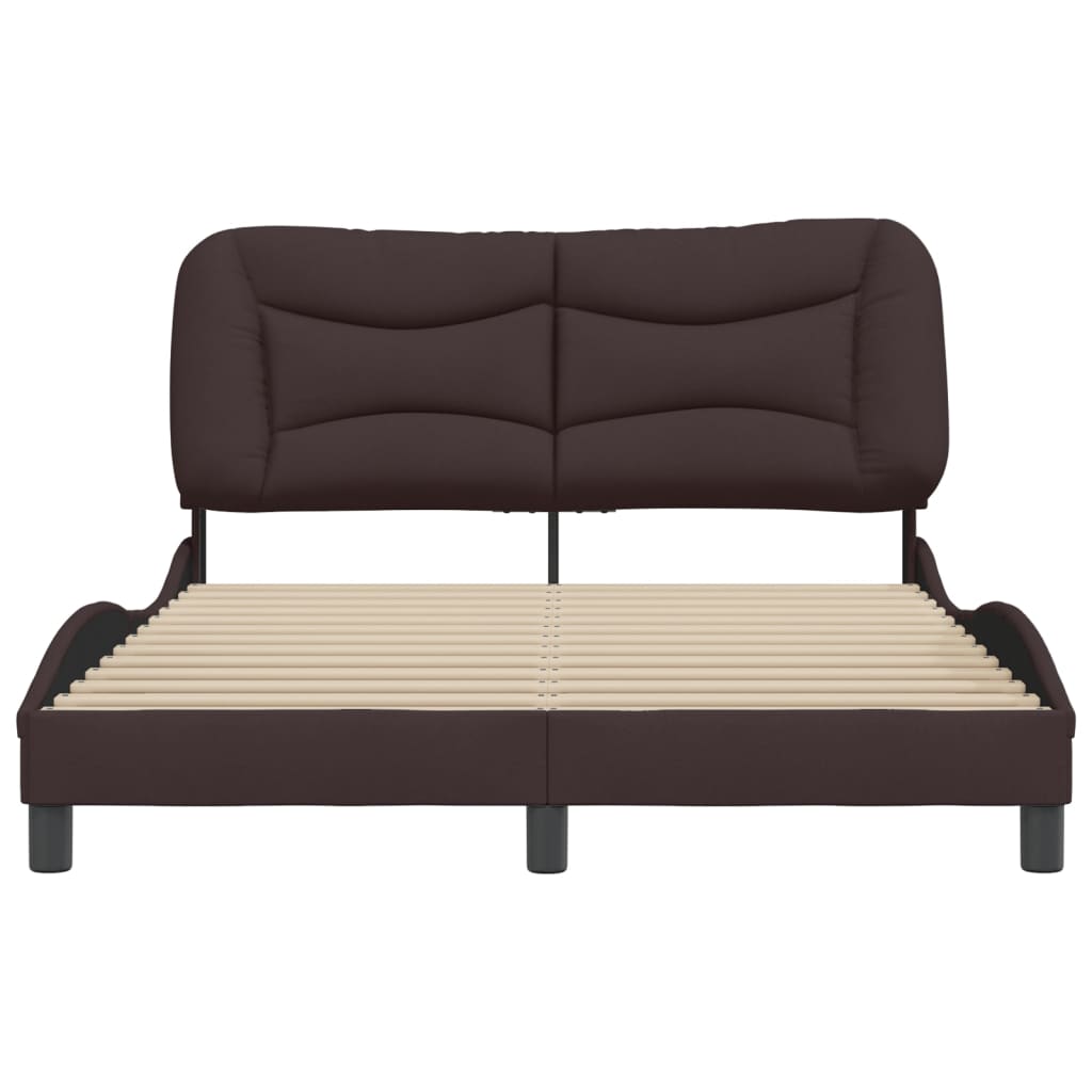 Bettgestell ohne Matratze "Hvar" Dunkelbraun 120x200 cm Stoff