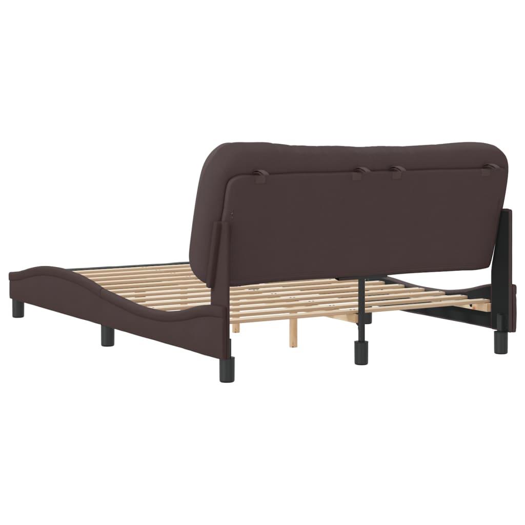 Bettgestell ohne Matratze "Hvar" Dunkelbraun 120x200 cm Stoff