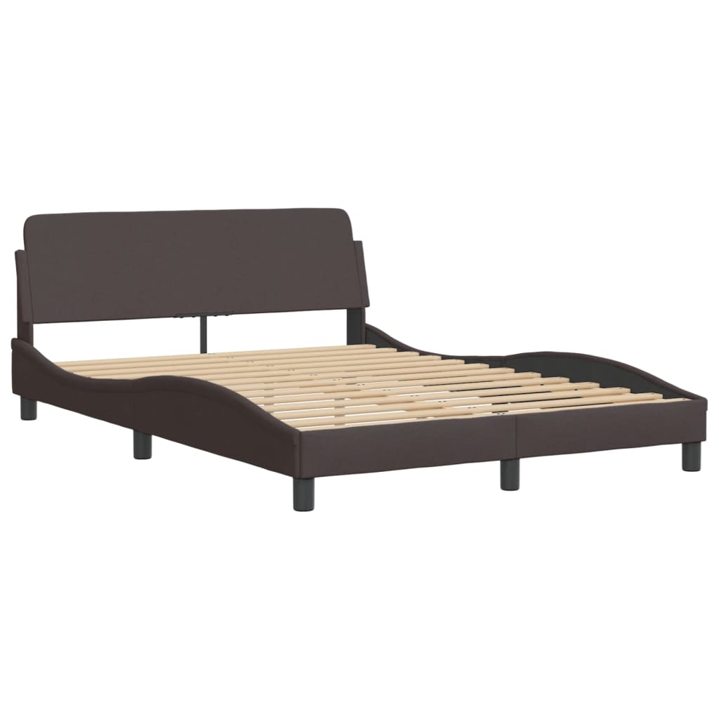 Bettgestell ohne Matratze "Hvar" Dunkelbraun 120x200 cm Stoff