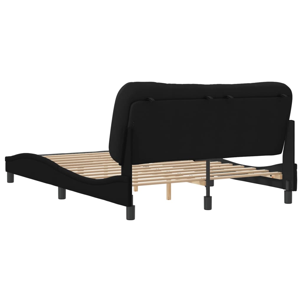 Bettgestell ohne Matratze "Hvar" Schwarz 140x200 cm Stoff