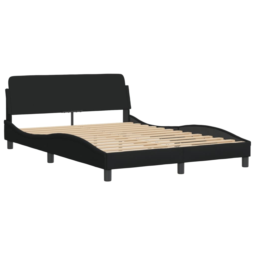Bettgestell ohne Matratze "Hvar" Schwarz 140x200 cm Stoff