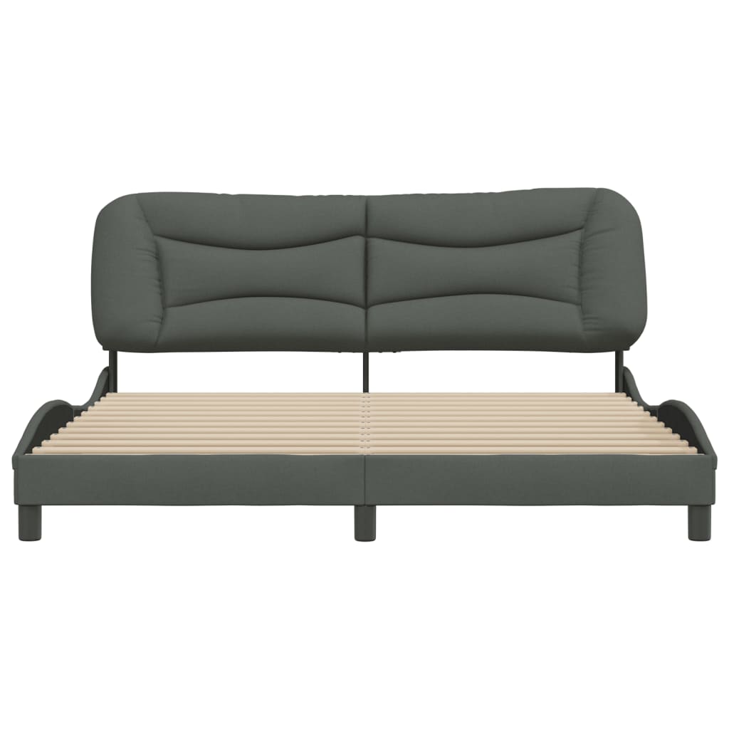 Bettgestell ohne Matratze "Hvar" Dunkelgrau 180x200 cm Stoff