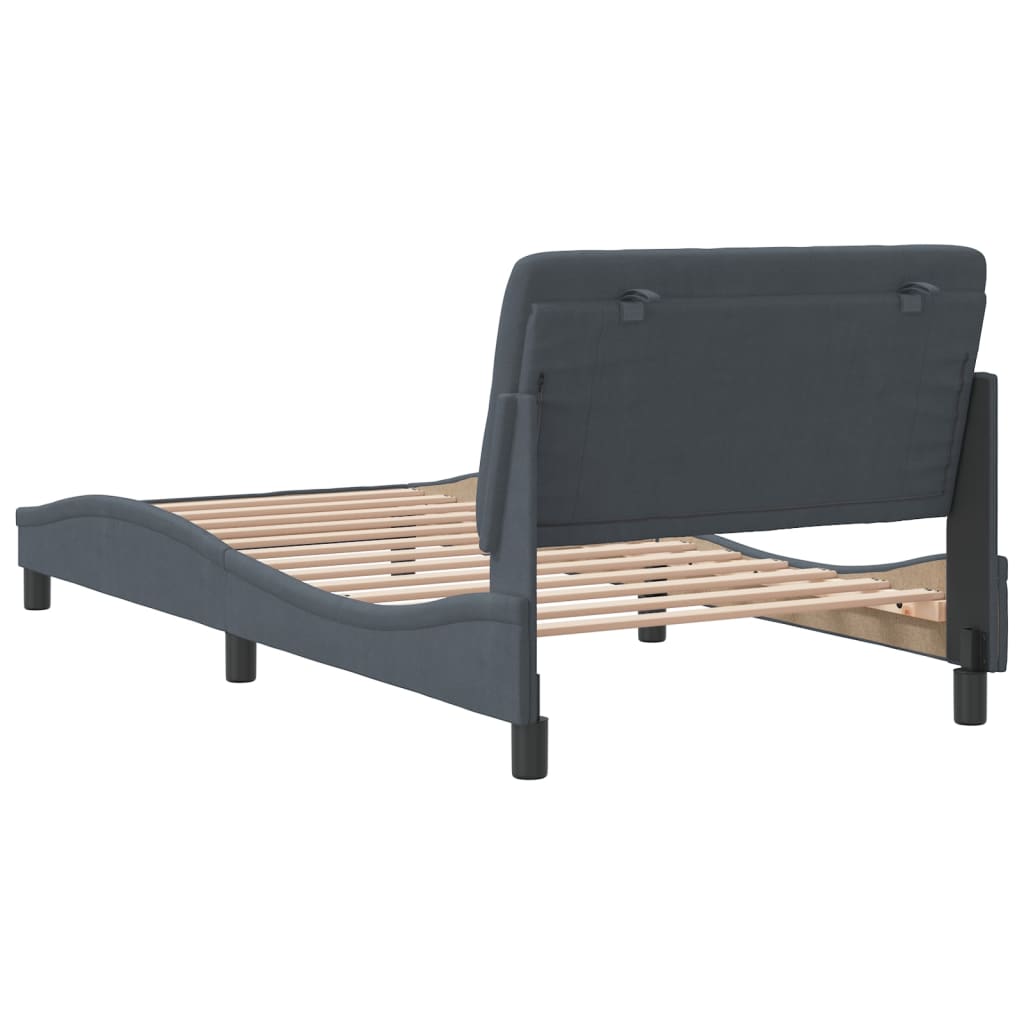 Bettgestell ohne Matratze Dunkelgrau 100x200 cm Samt