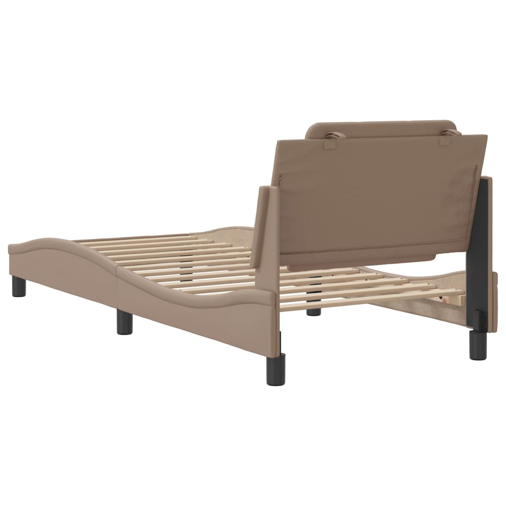 Bettgestell ohne Matratze "Zadar" Cappuccino-Braun 100x200 cm Kunstleder