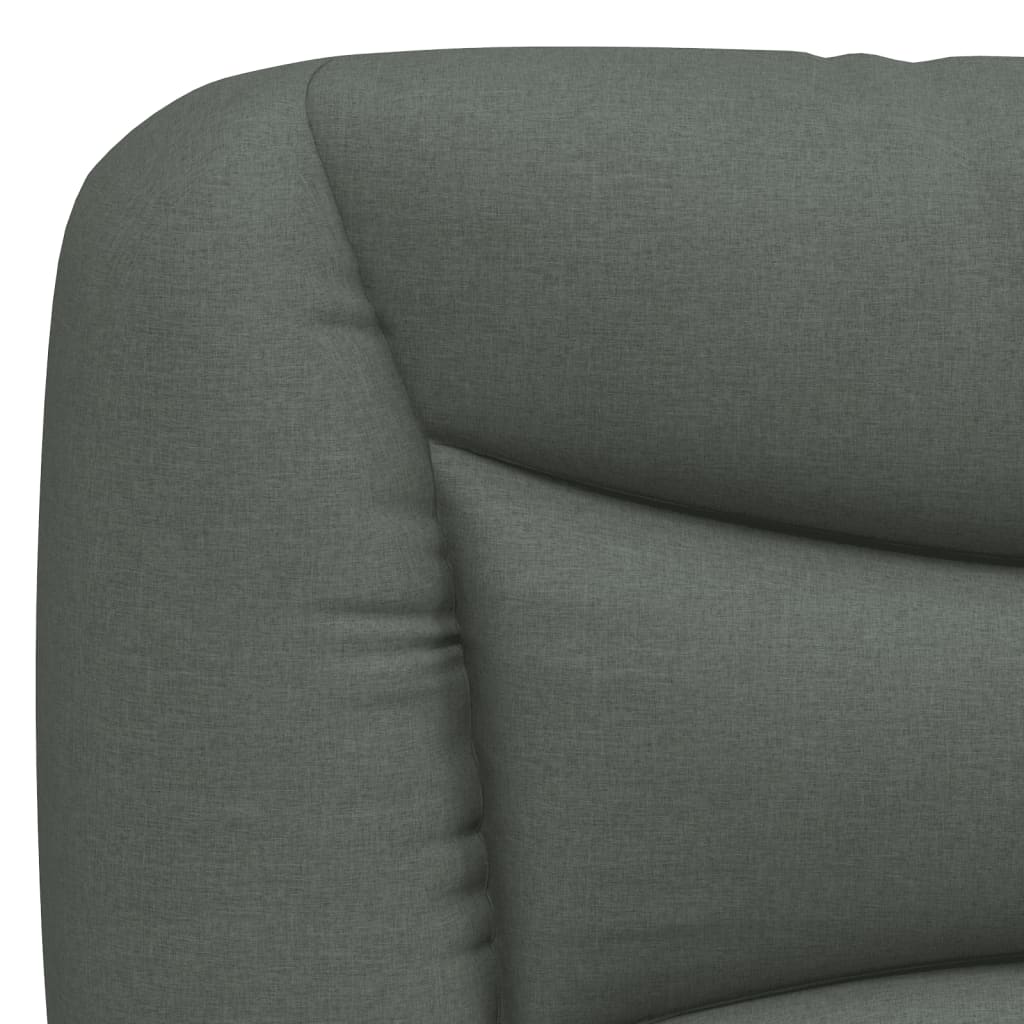Bettgestell mit LED ohne Matratze "Hvar" Dunkelgrau 140x190 cm Stoff